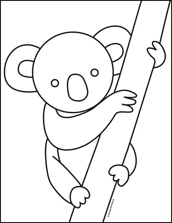 Dibujo de Koala Imprimible para Colorear