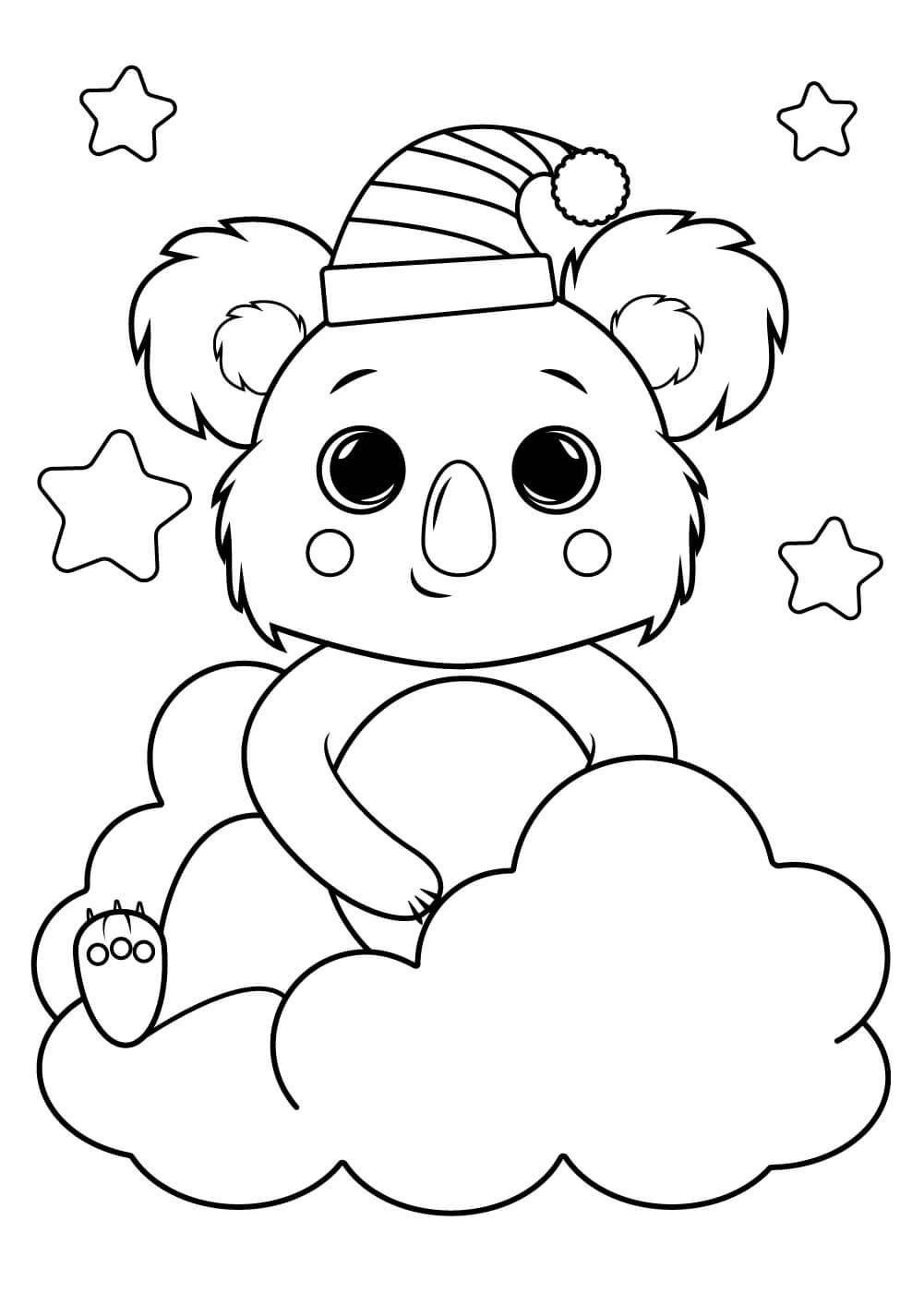 Dibujo de Koala navideño para Colorear