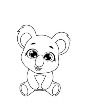 Dibujo de Lindo Koala Sentado para Colorear