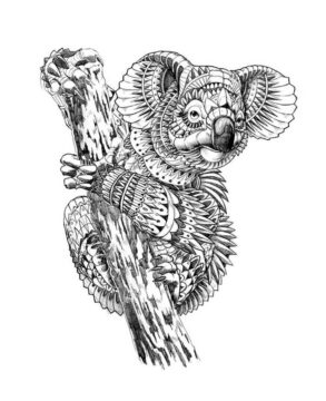 Dibujo de Mandala Koala para Colorear
