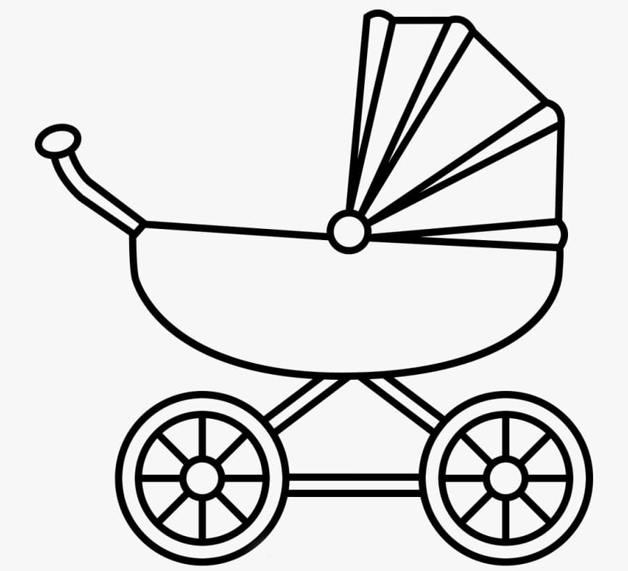 Dibujo de Cochecito Sencillo para Colorear
