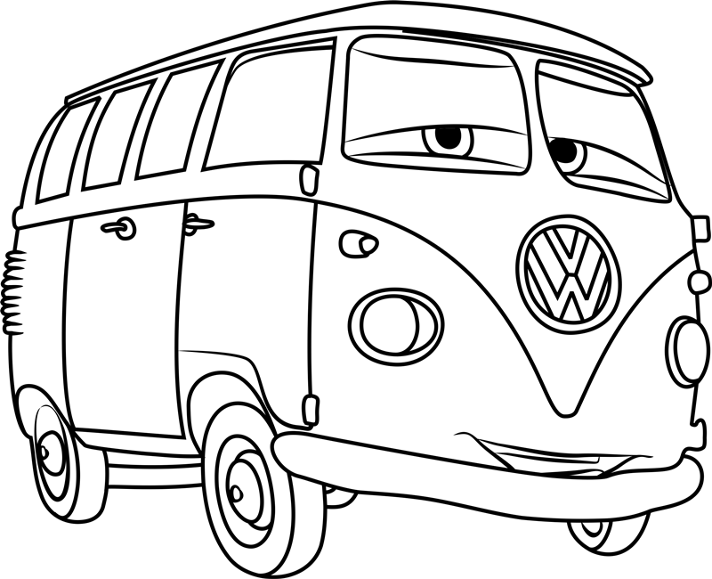 Dibujo de Fillmore Sonriendo para Colorear