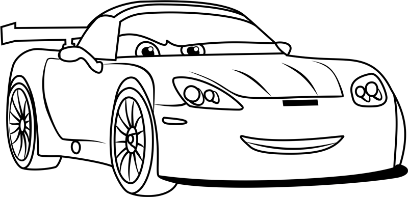 Dibujo de Jeff Gorvette de Coches 3 para Colorear