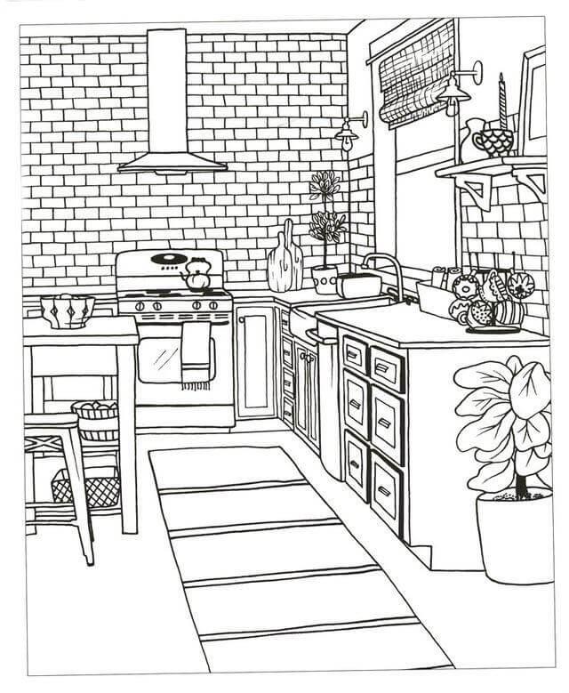 Dibujo de Cocina Asombrosa para Colorear
