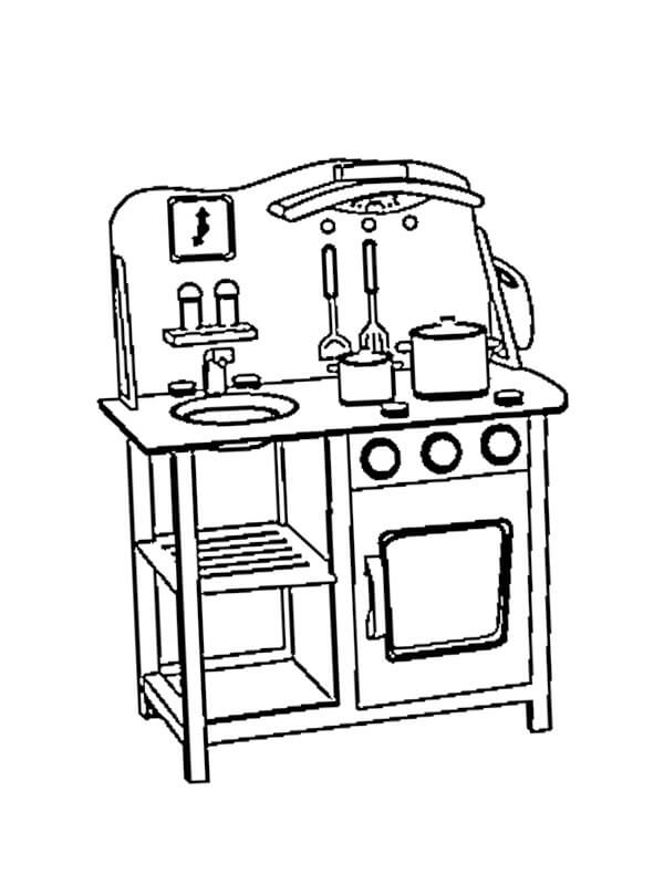 Dibujo de Cocina de Juguete para Colorear