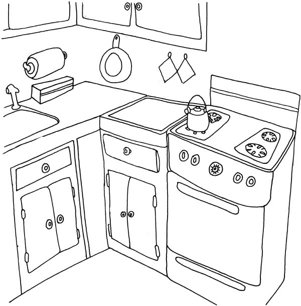 Dibujo de Cocina imágenes Gratis para Colorear