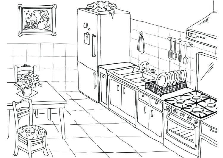 Dibujo de Cocina Impresionante para Colorear