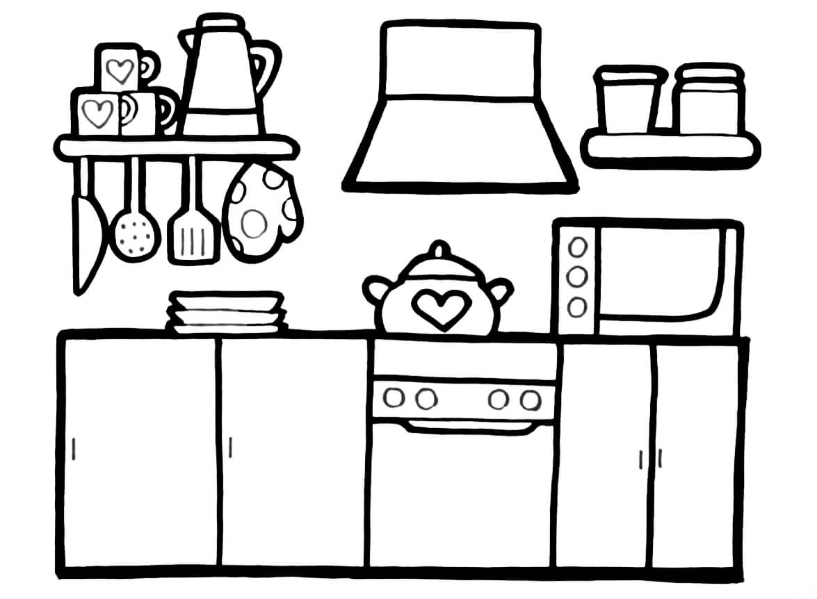 Dibujo de Cocina Normal para Colorear