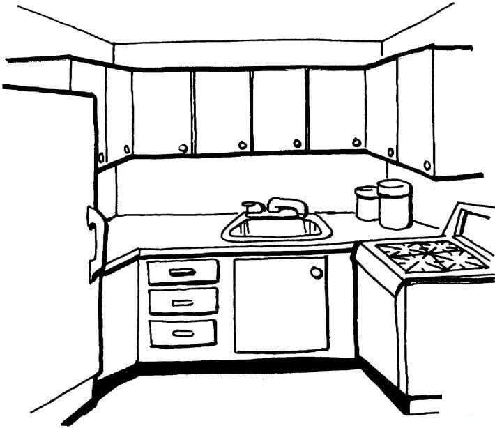 Dibujo de Cocina para Colorear