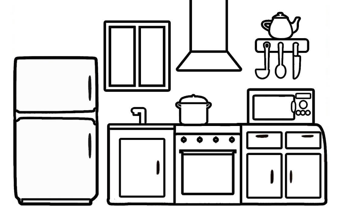 Dibujo de Gran Cocina para Colorear
