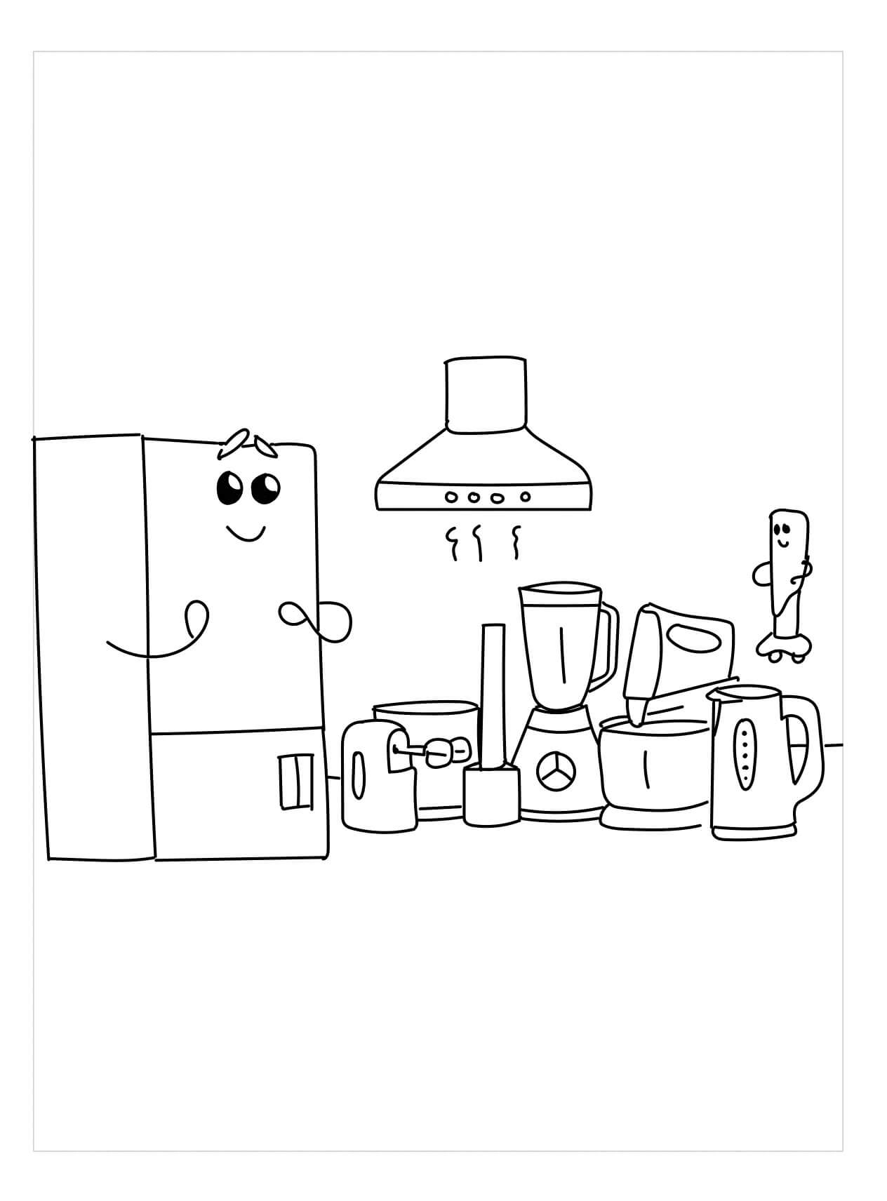 Dibujo de Menaje de Cocina para Colorear