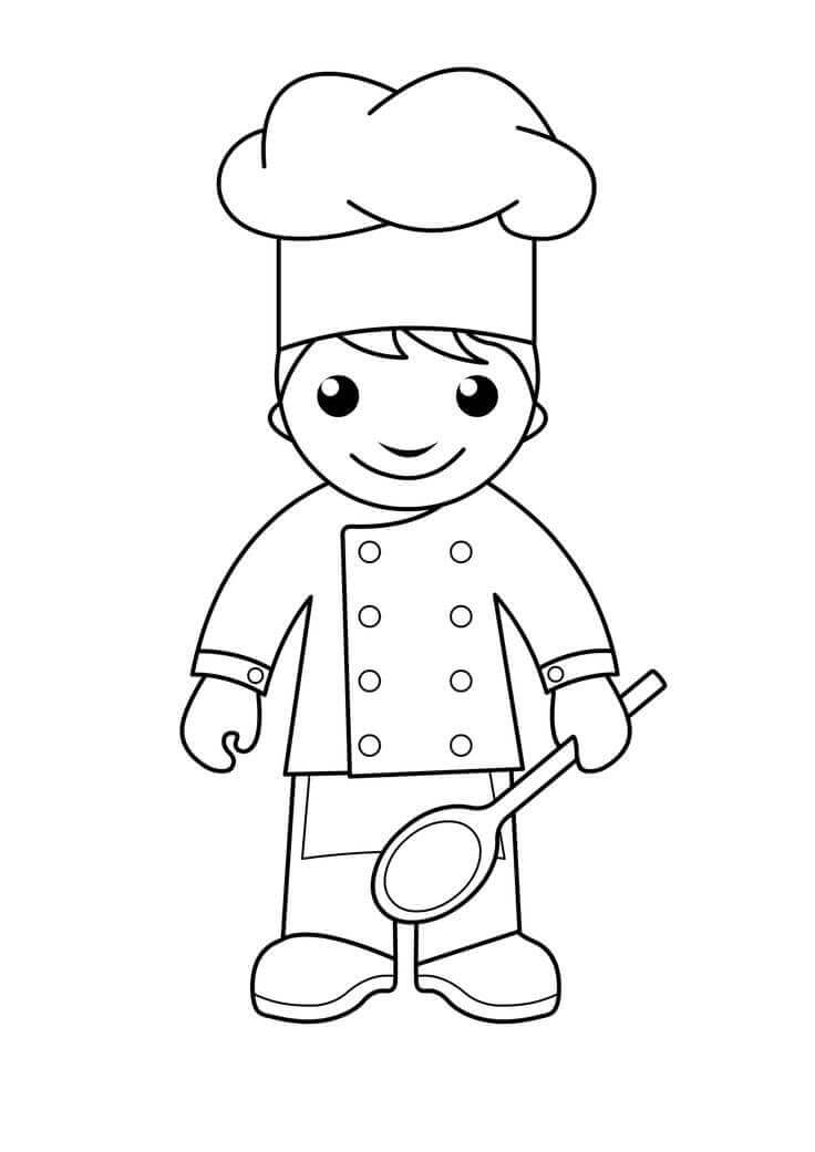Dibujo de Beb Cocinero para Colorear