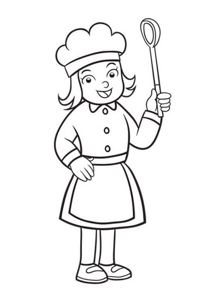 Dibujo de Cocerina Chica Encantadora para Colorear