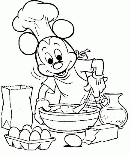 Dibujo de Cocinero Mikey Ratn para Colorear
