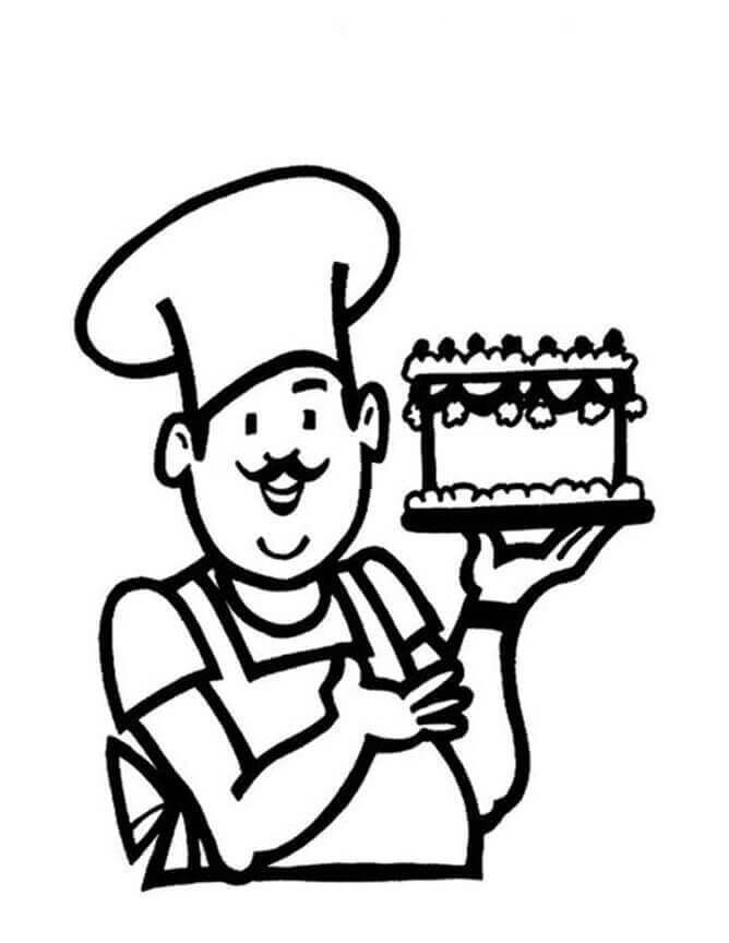 Dibujo de Cocinero Gordo para Colorear