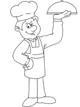 Dibujo de Joven Chef para Colorear