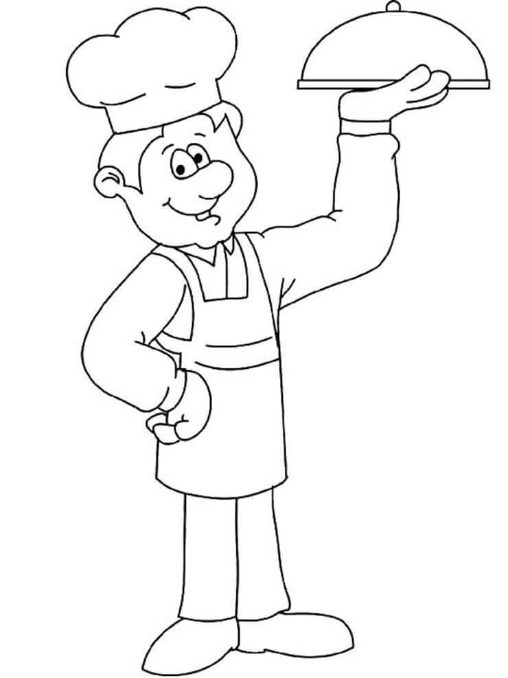 Dibujo de Joven Chef para Colorear