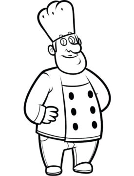 Dibujo de Un Cocinero Gordo para Colorear