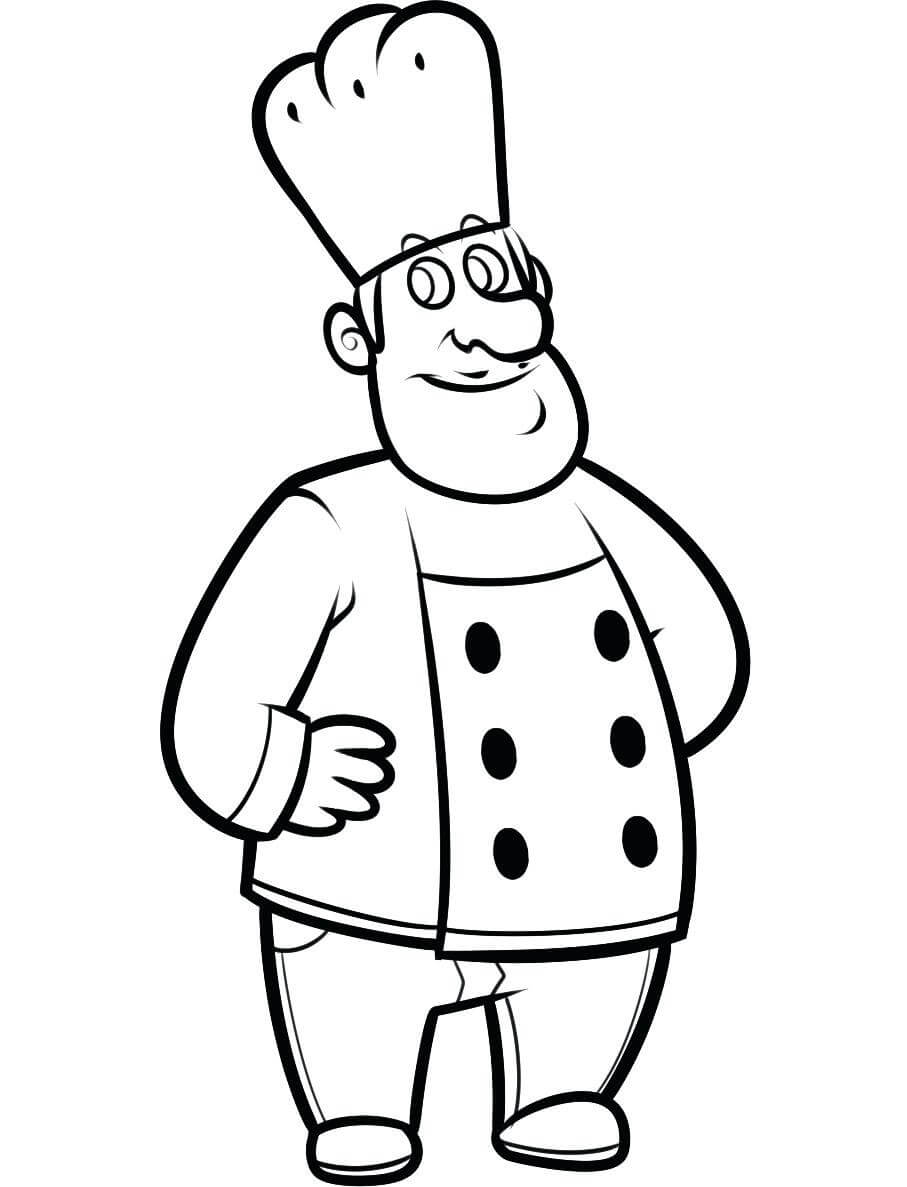 Dibujo de Un Cocinero Gordo para Colorear