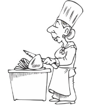 Dibujo de Vieja Cocinera para Colorear