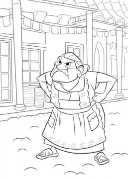 Dibujo de Abuelita Enojada para Colorear