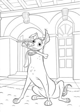 Dibujo de Dante con Hueso para Colorear