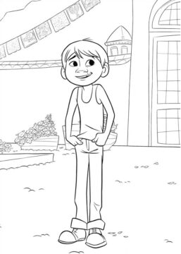 Dibujo de Miguel Sonriendo para Colorear