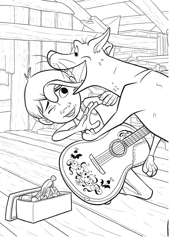 Dibujo de Miguel y Dante para Colorear