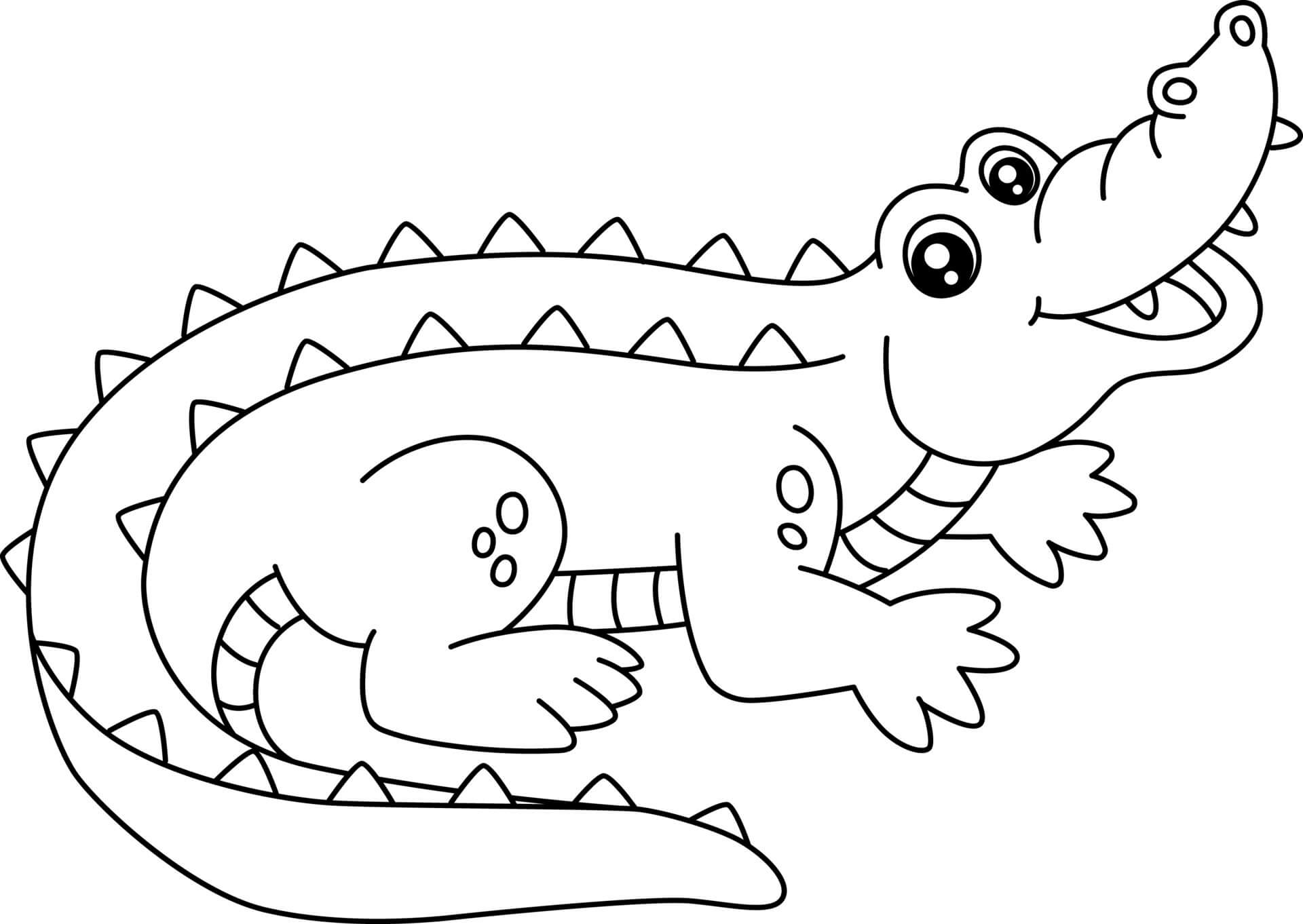 Dibujo de Buen Cocodrilo 1 para Colorear