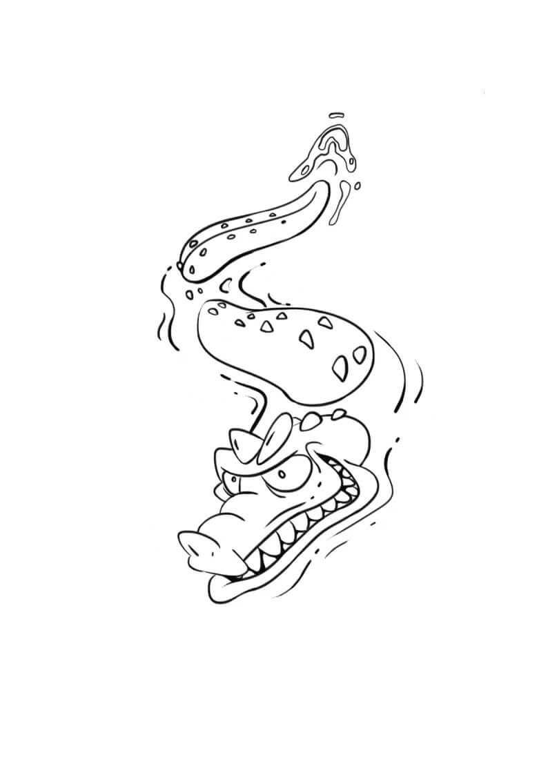 Dibujo de Cocodrilo Asustado Nadando para Colorear
