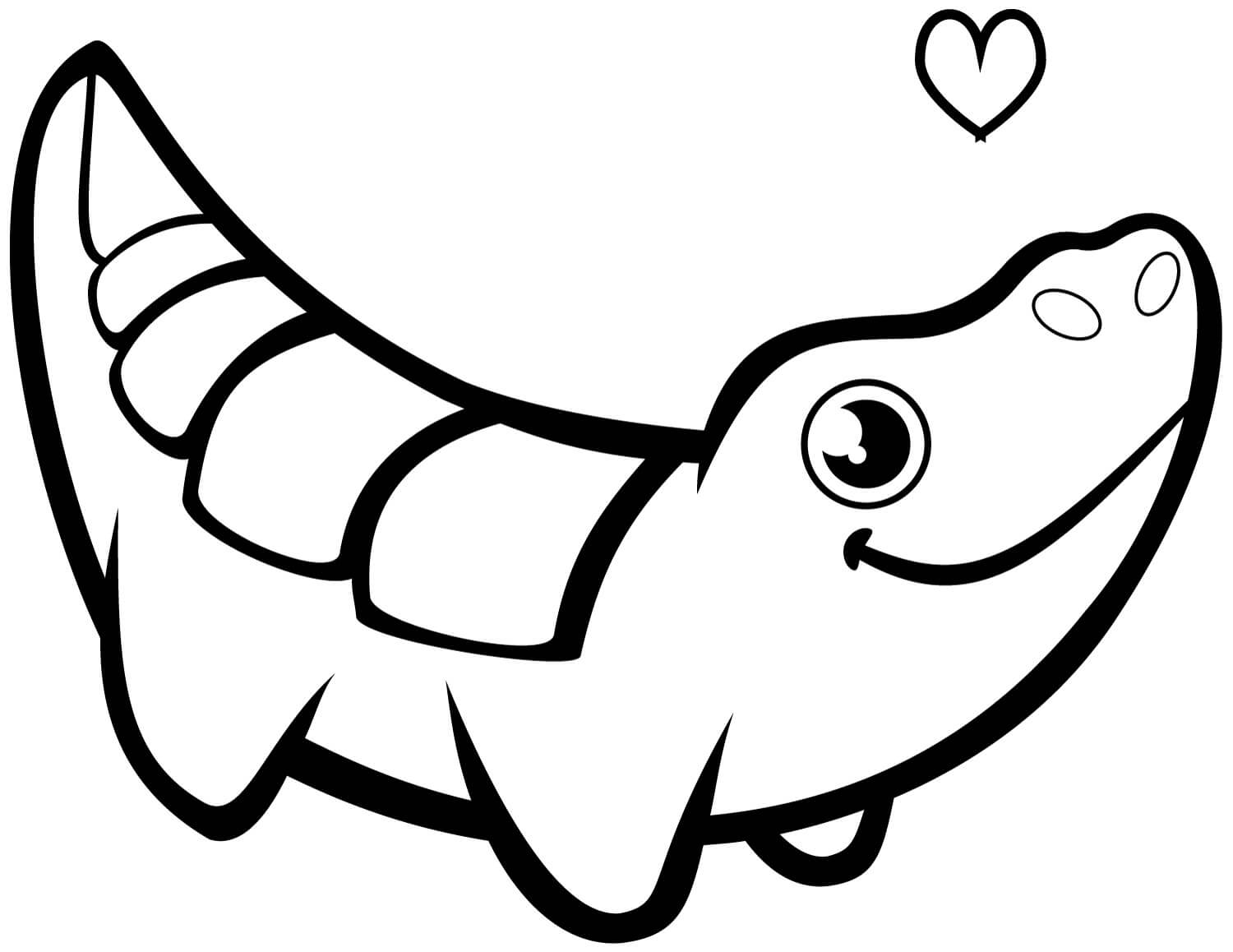 Dibujo de Cocodrilo Chibi Divertido para Colorear