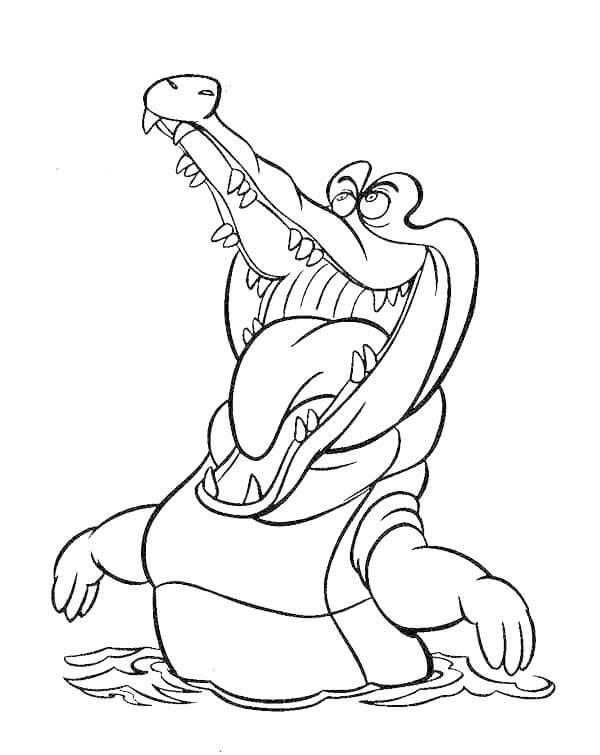 Dibujo de Cocodrilo Divertido de Dibujos Animados para Colorear