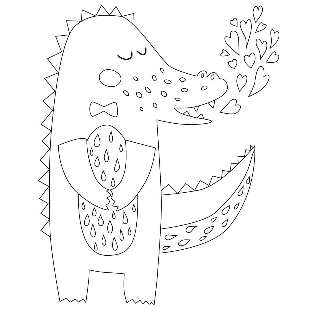 Dibujo de Cocodrilo Dulce para Colorear