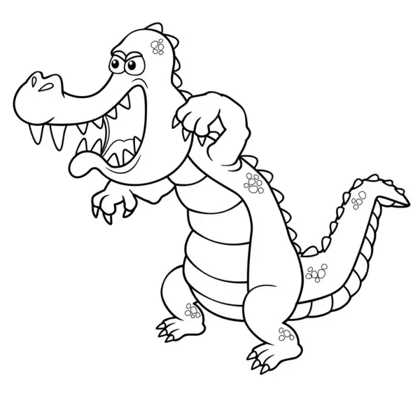 Dibujo de Cocodrilo Enojado para Colorear