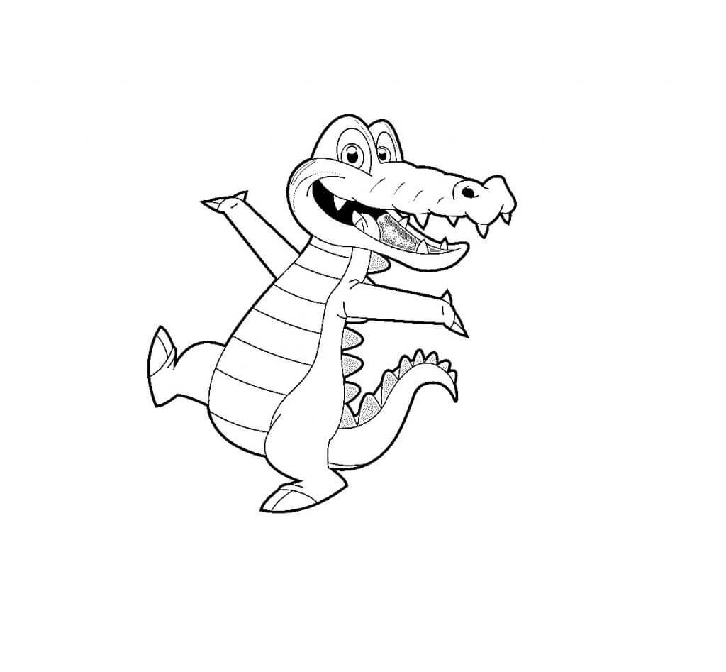 Dibujo de Cocodrilo Feliz 1 para Colorear