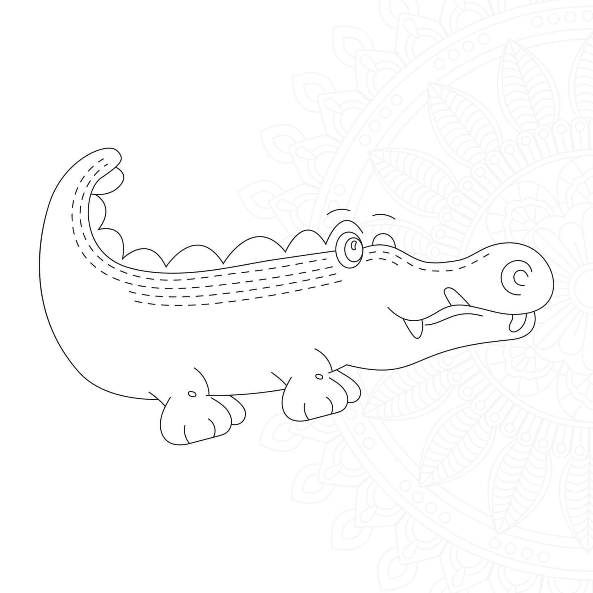 Dibujo de Cocodrilo Imprimible para Colorear