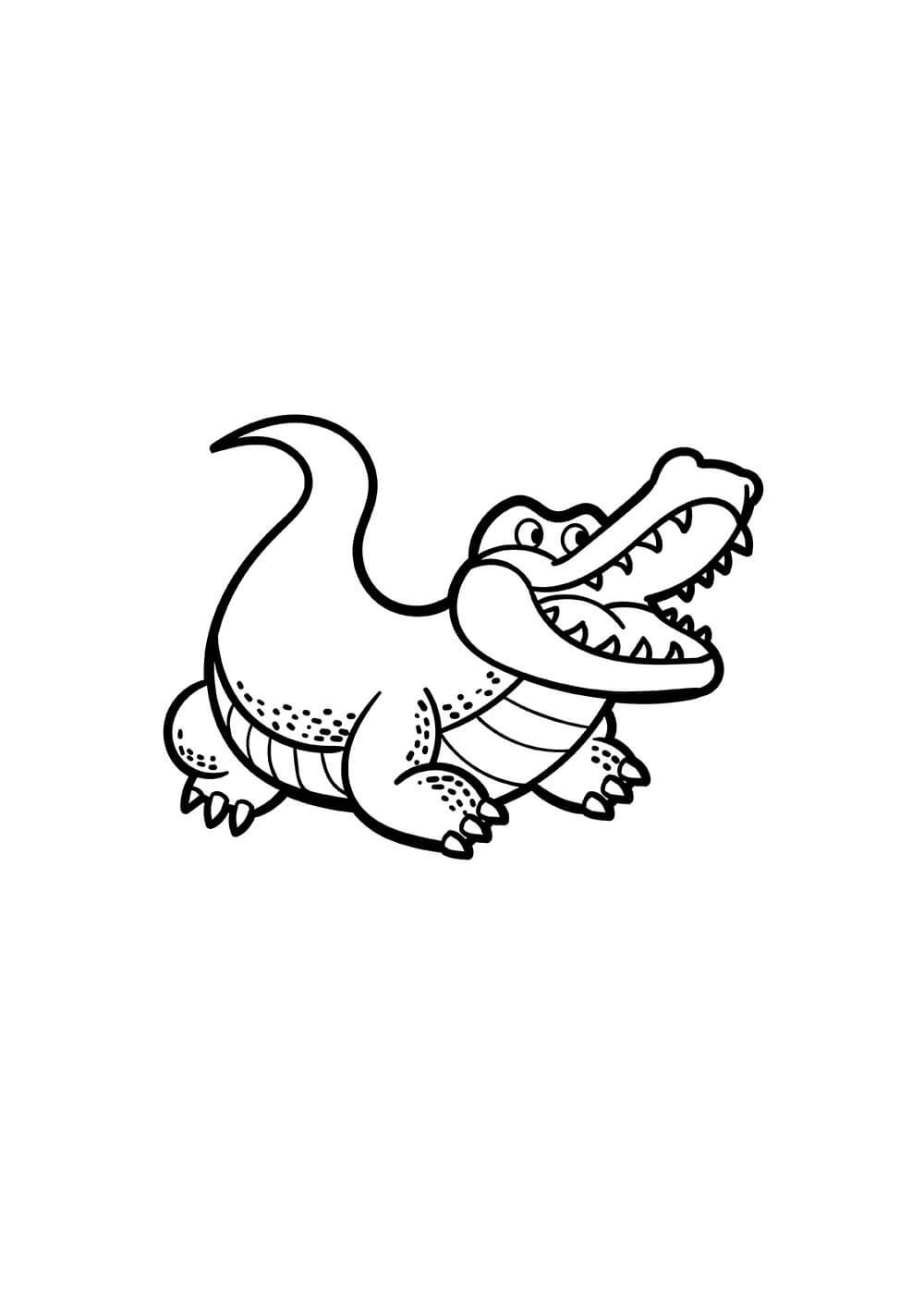 Dibujo de Cocodrilo Lindo 1 para Colorear