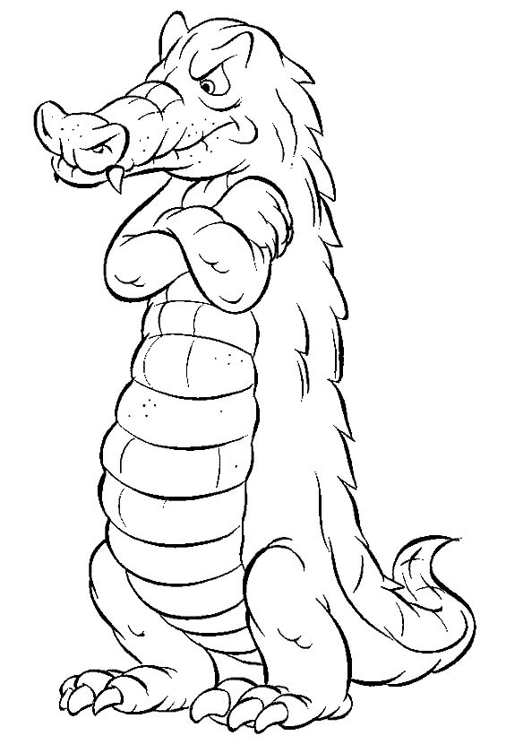 Dibujo de Cocodrilo Pensando para Colorear