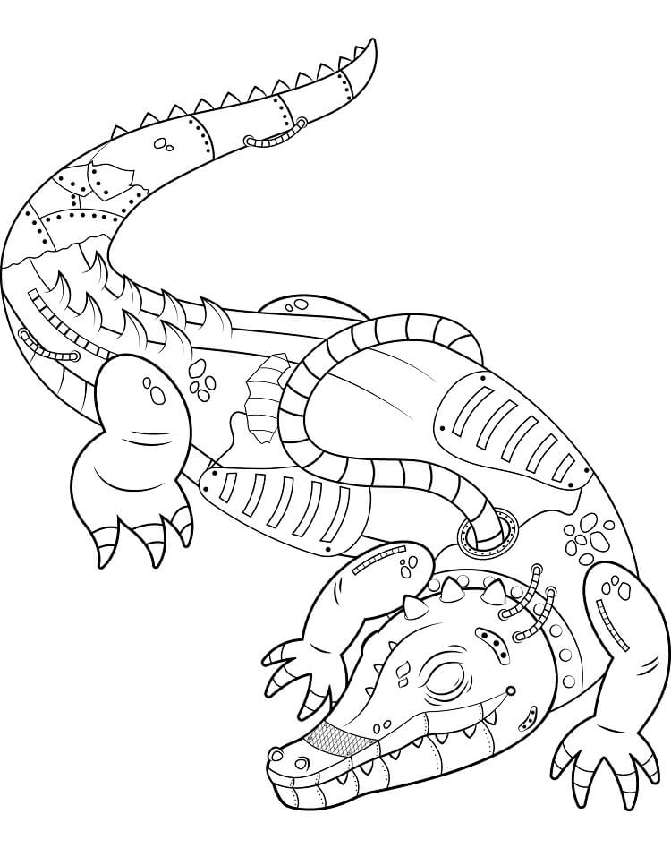 Dibujo de Cocodrilo Robot para Colorear