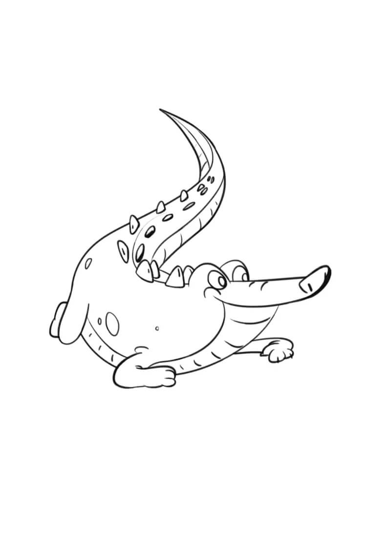 Dibujo de Cocodrilo Sonriente para Colorear