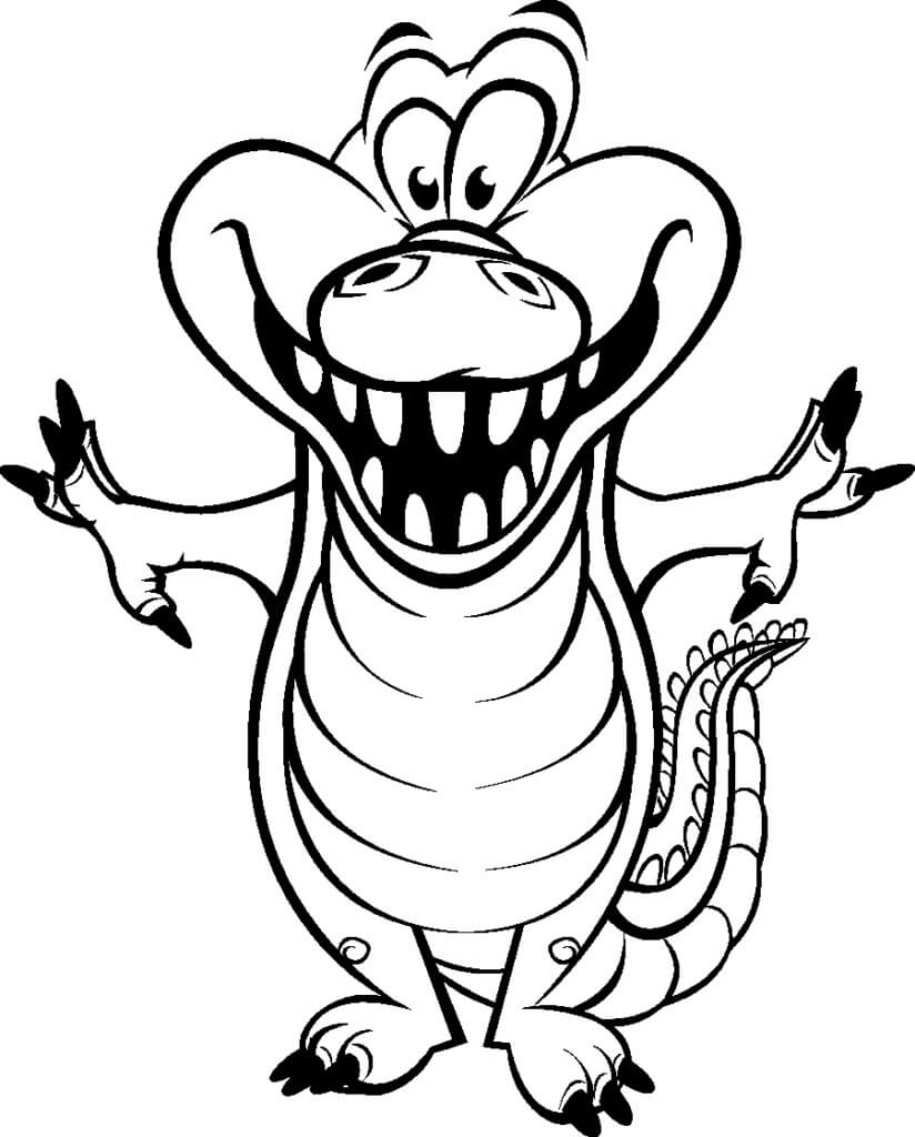 Dibujo de Cocodrilo bebé Divertido para Colorear