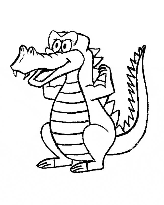 Dibujo de Cocodrilo de Pie para Colorear