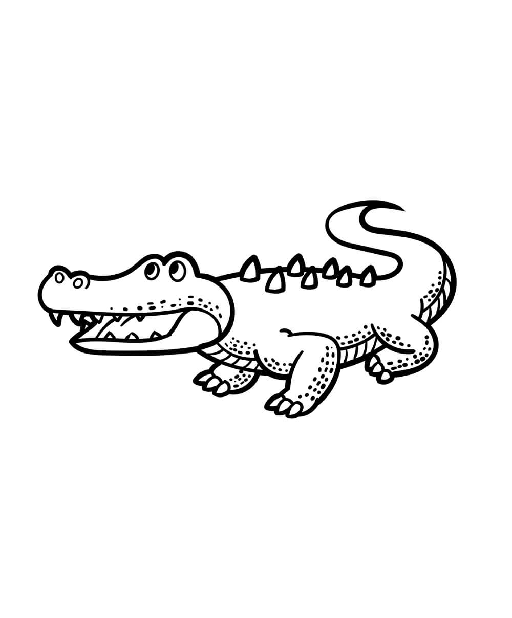 Dibujo de Gran Cocodrilo 1 para Colorear
