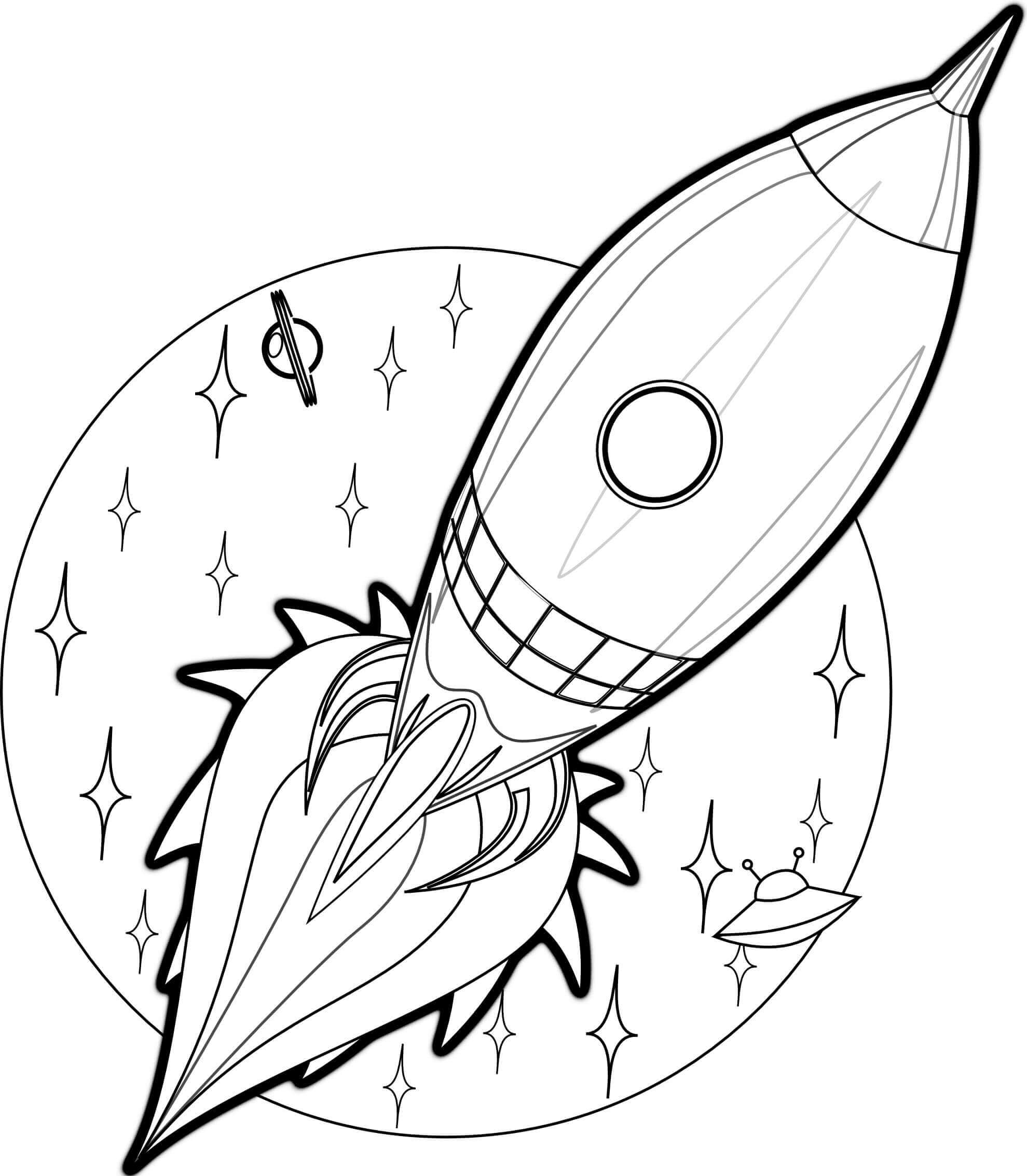 Dibujo de Cohete 2 para Colorear
