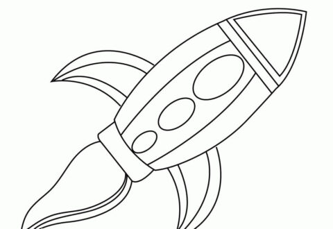 Dibujo de Cohete Normal para Colorear
