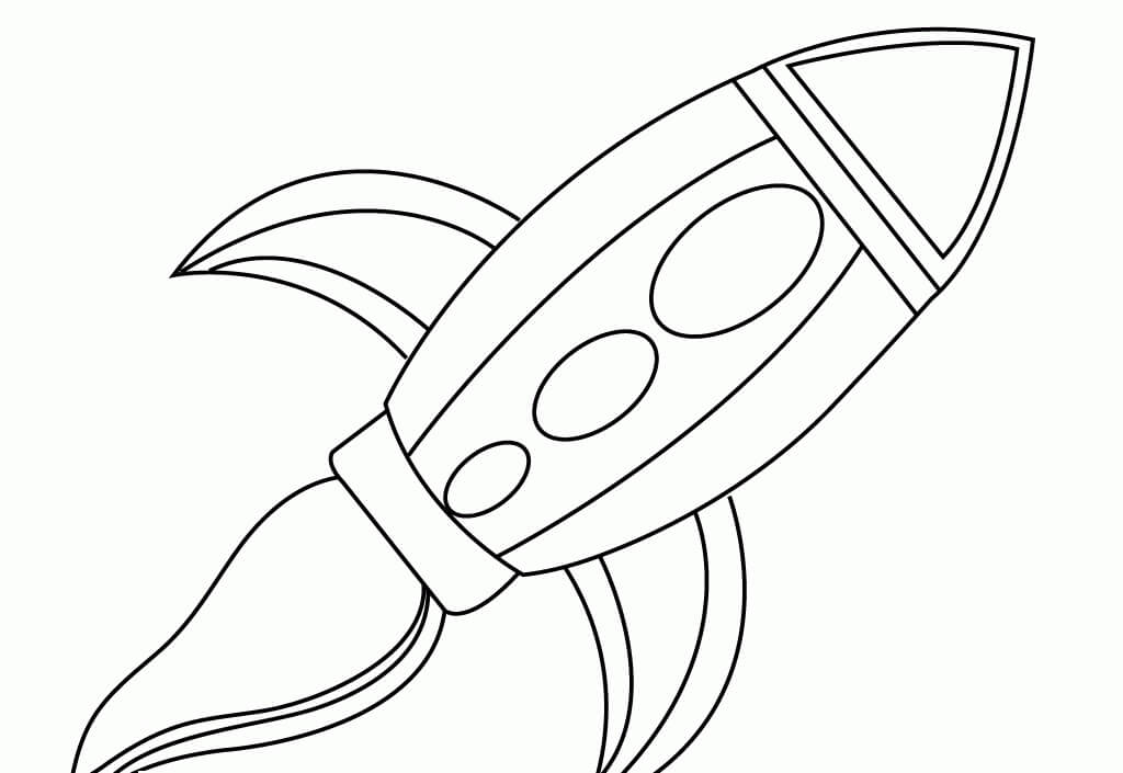 Dibujo de Cohete Normal para Colorear