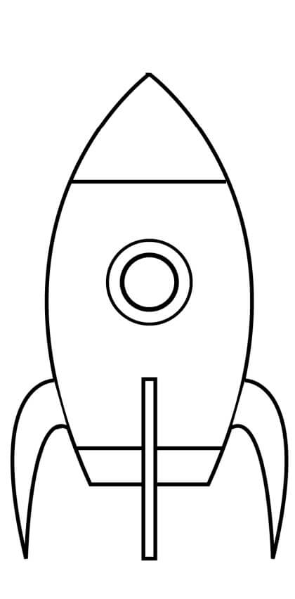 Dibujo de Cohete Simple para Colorear