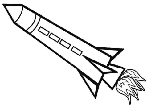Dibujo de Nave Espacial Larga para Colorear