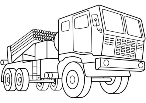 Dibujo de Sistema de Cohetes de Lanzamiento Mltiple para Colorear