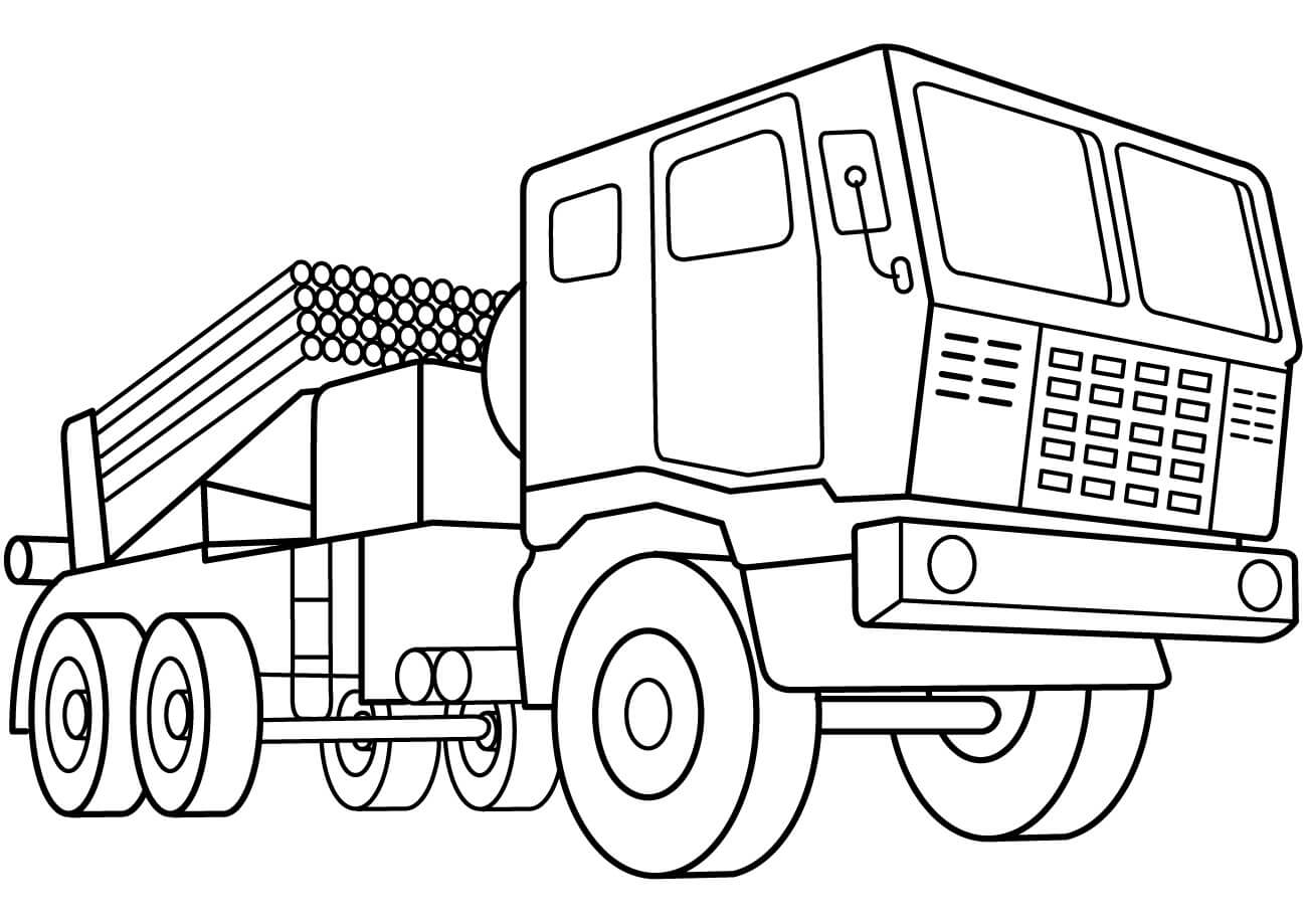 Dibujo de Sistema de Cohetes de Lanzamiento Mltiple para Colorear